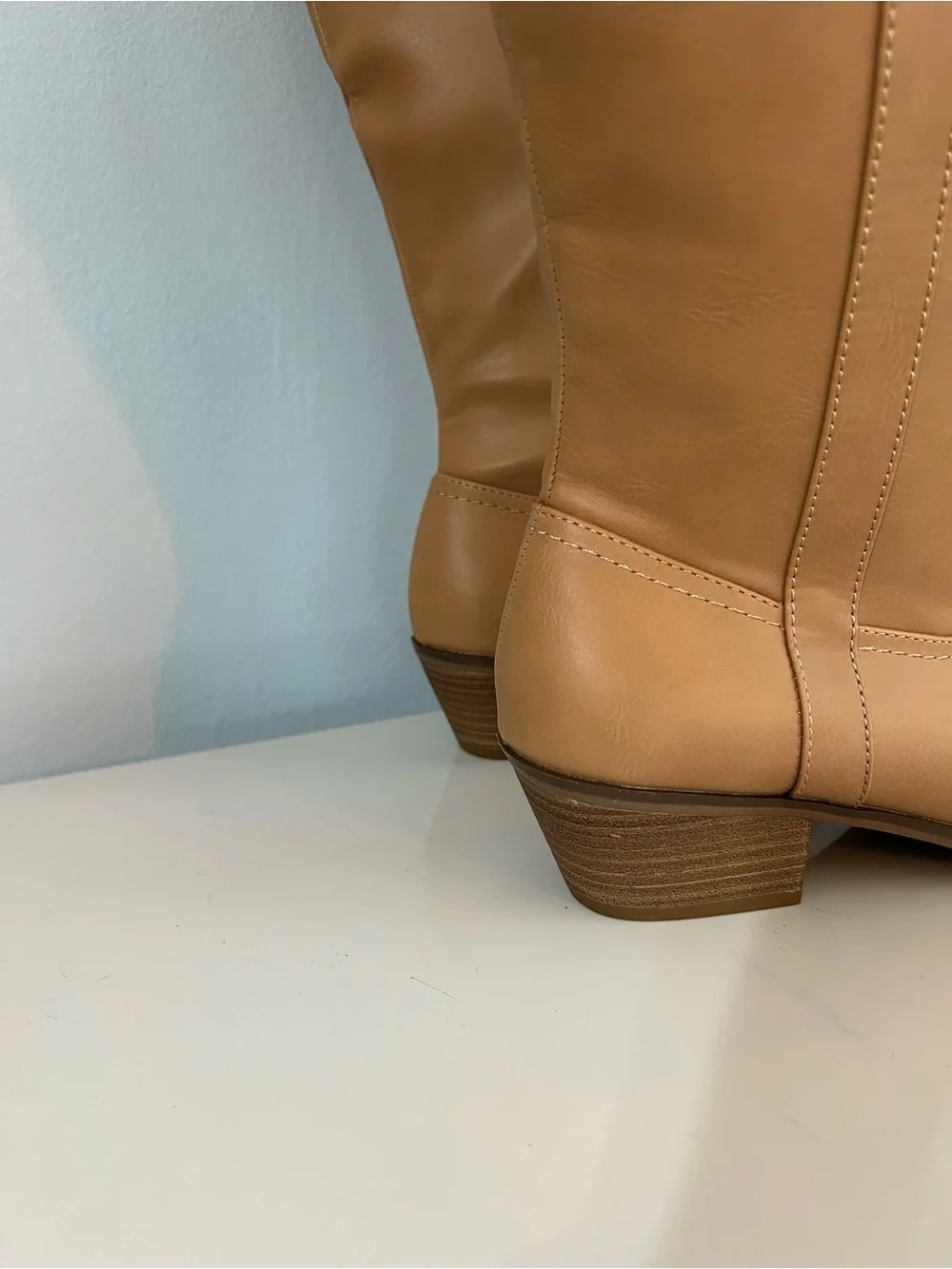Over-the-Knee Women's Boots in Tan - Sleek Western-Inspired Style